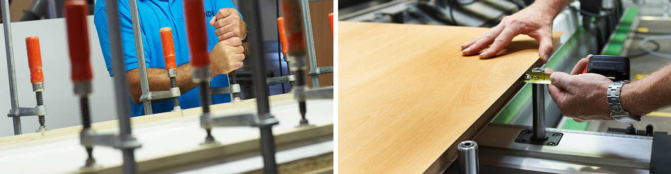 Onze interieurbouwers bouwen de mooiste maatwerk meubels met het hout dat daarvoor gefreesd is op onze hout afdeling